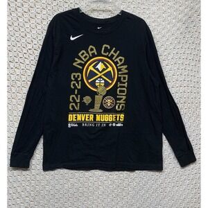 Black Denver Nuggets 2023 NBA Finals Champions Nike Shirt Mens XL Locker Room